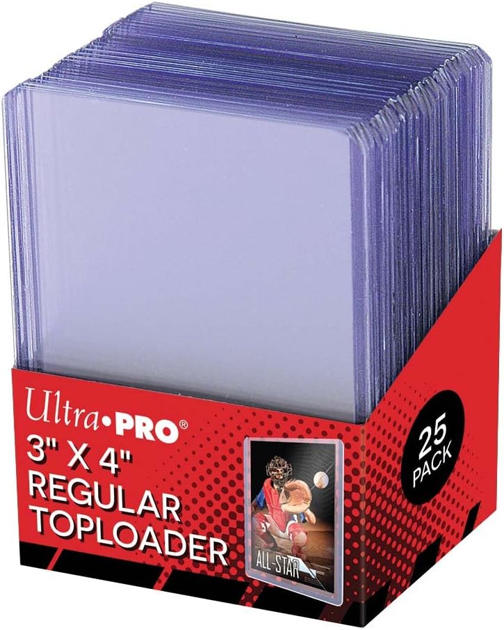 Ultra Pro 25 3 X 4 Top Loader Card Holder for Baseball, Football, Basketball, Hockey, Golf, Single Sports Cards Top Loads